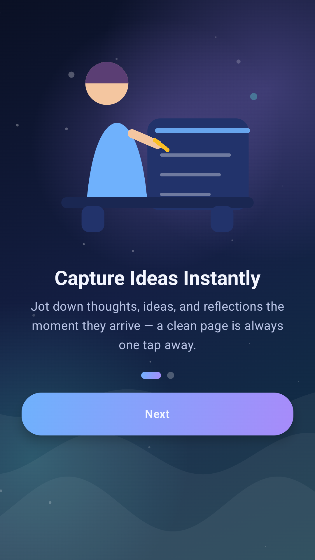 Blank Slate Journal onboarding screenshot